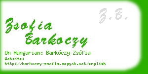 zsofia barkoczy business card