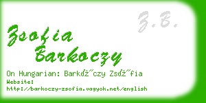 zsofia barkoczy business card